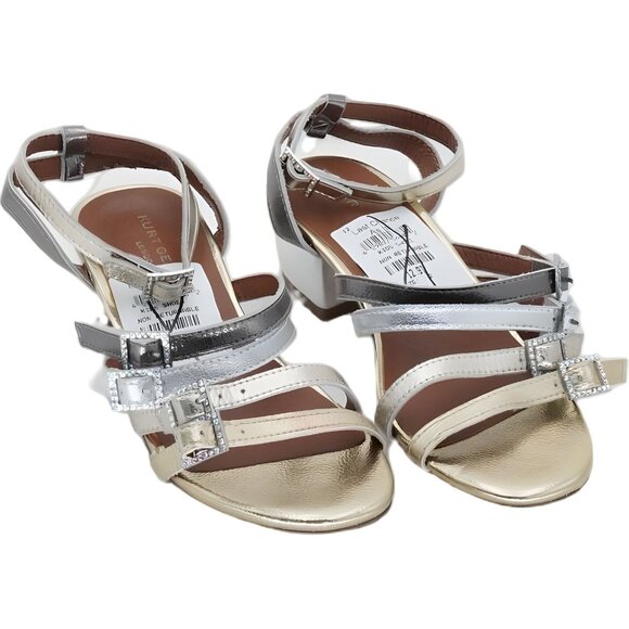 Kurt Geiger Silver Mini Piera Strappy Sandals Girls Size 2 - Picture 1 of 6